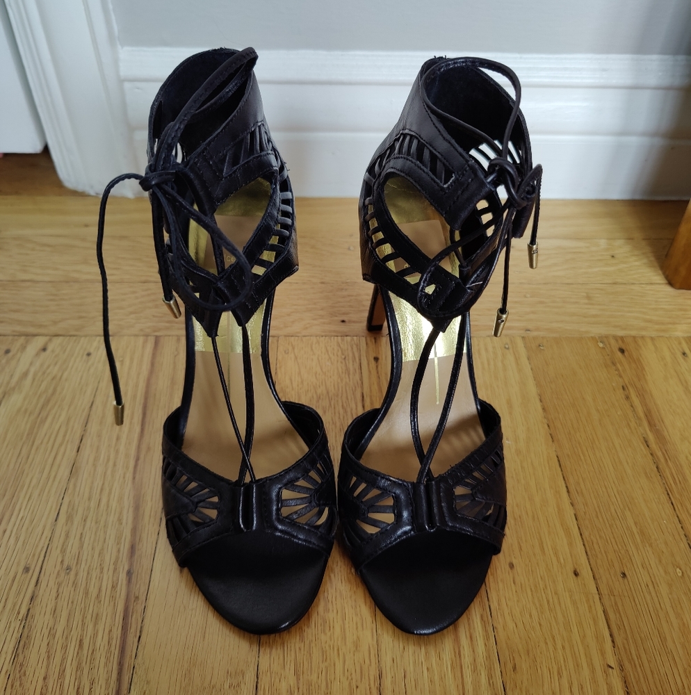 DOLCE VITA Leather Tie Heel Sandals | 7M - Picture 7 of 12